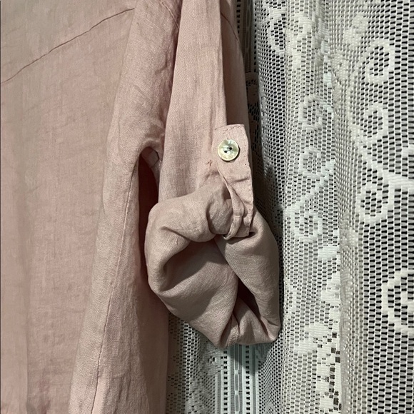 Puro Lino Pink Linen Blouse - Picture 7 of 7